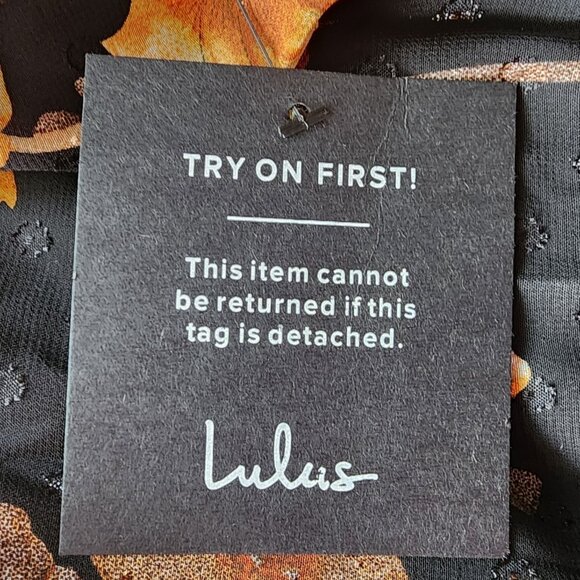 NEW Lulus Womens Small Dress Charming Vision Black Floral Swiss Dot Lurex Halter - Picture 10 of 12